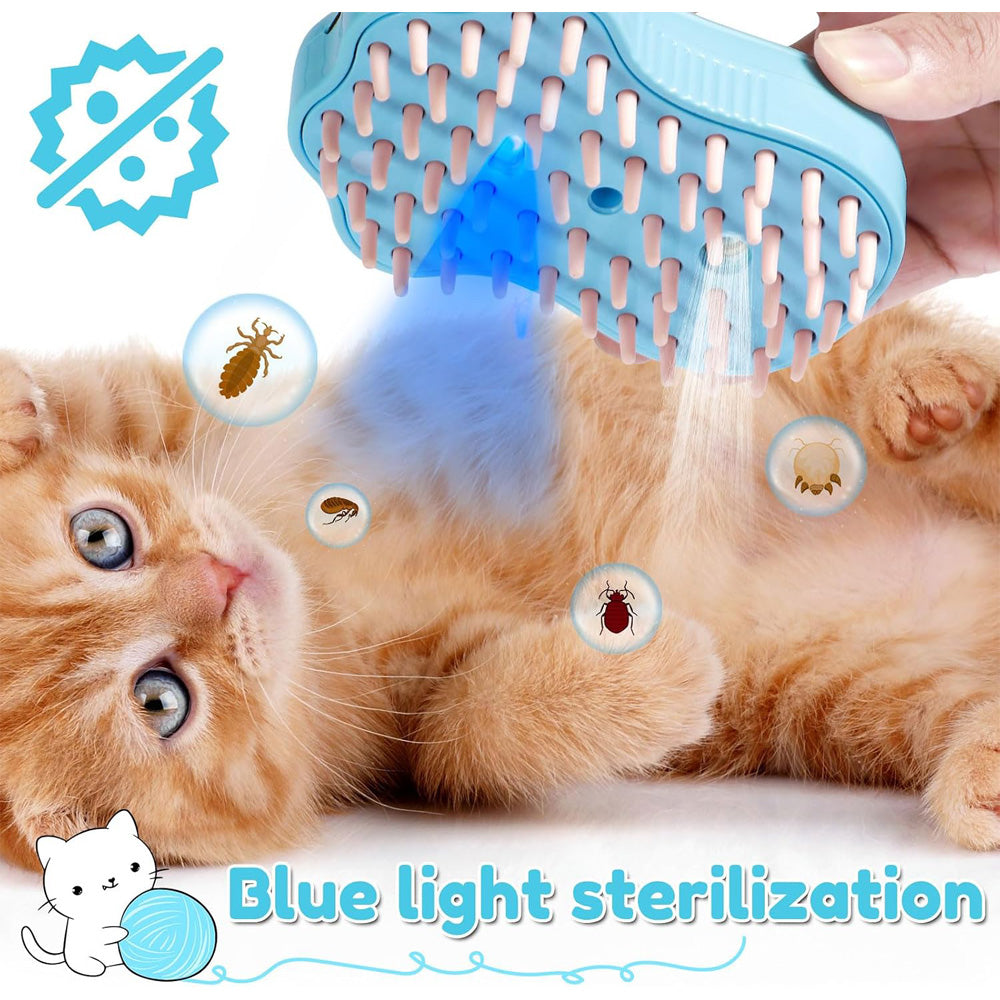 Steam Pet Grooming Brush — Rechargeable Paw Shape
