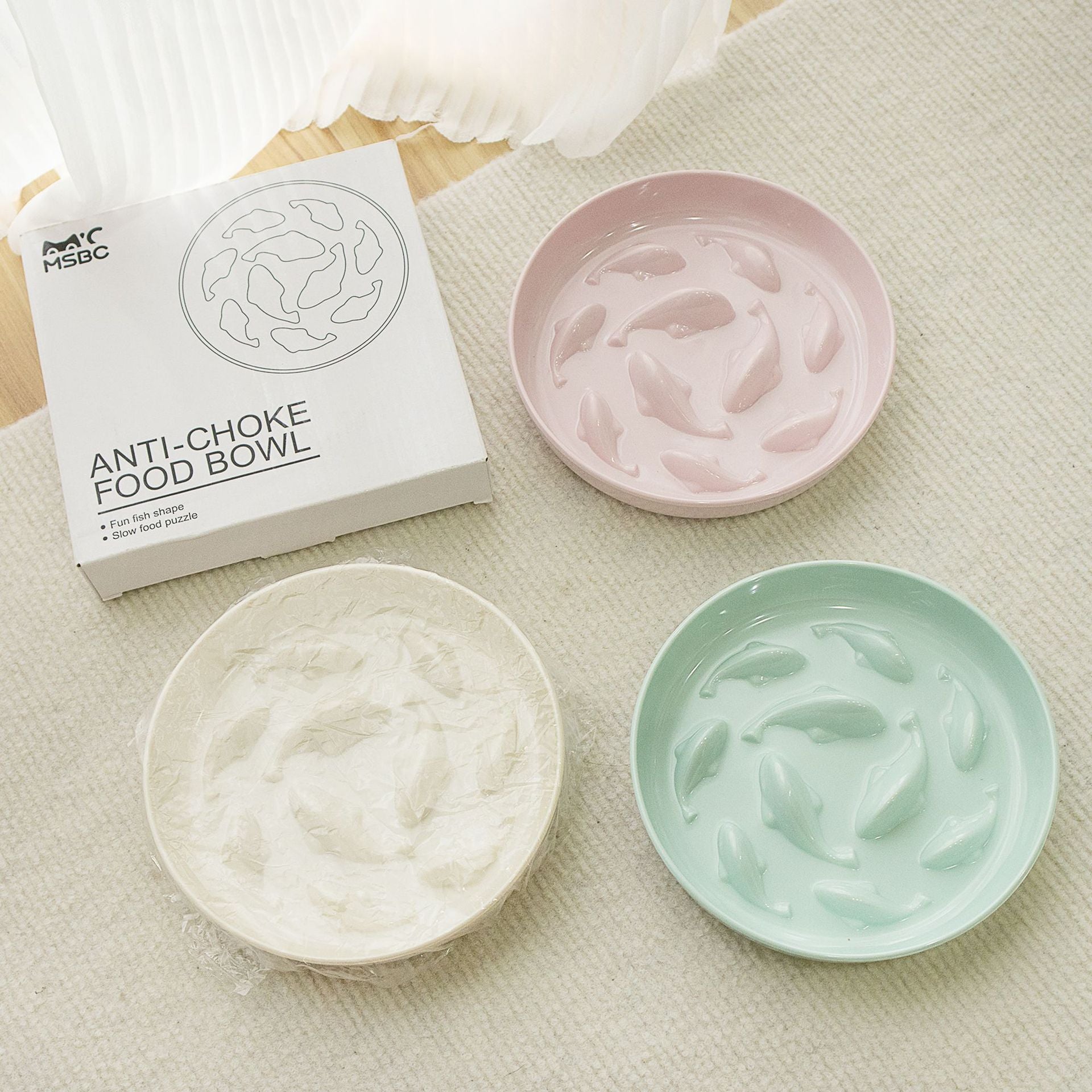 Dog slow feeder bowl ridges puzzle feeding