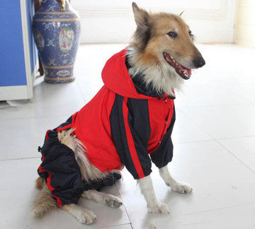 Dog Rain Jacket Red waterproof