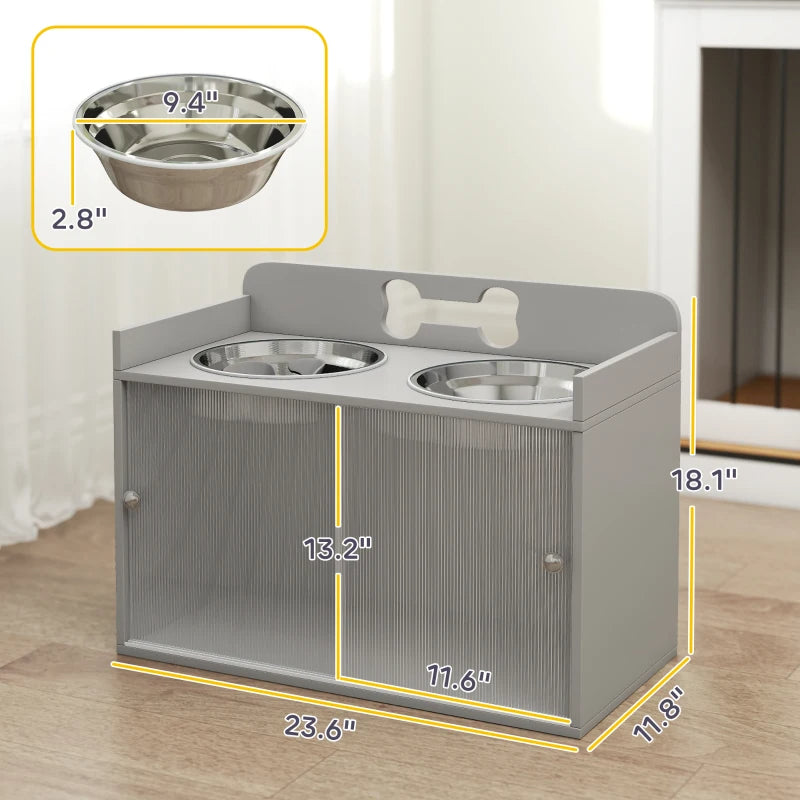 Soporte Elevado para Doble Tazón