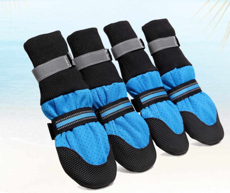 Dog boots Blue waterproof anti-slip snow paw protector