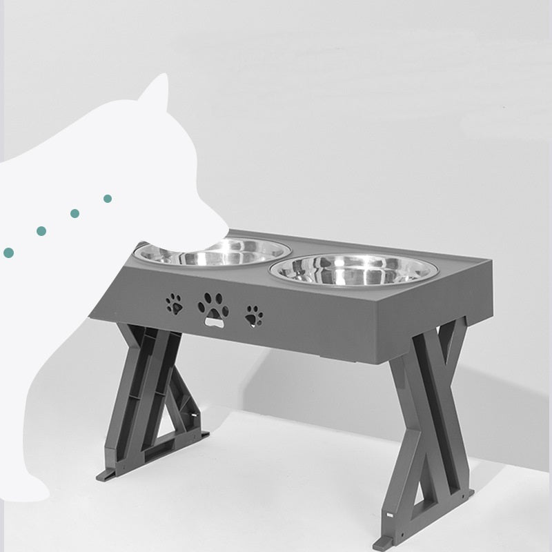Raised Double Bowl Stand — bowls detail