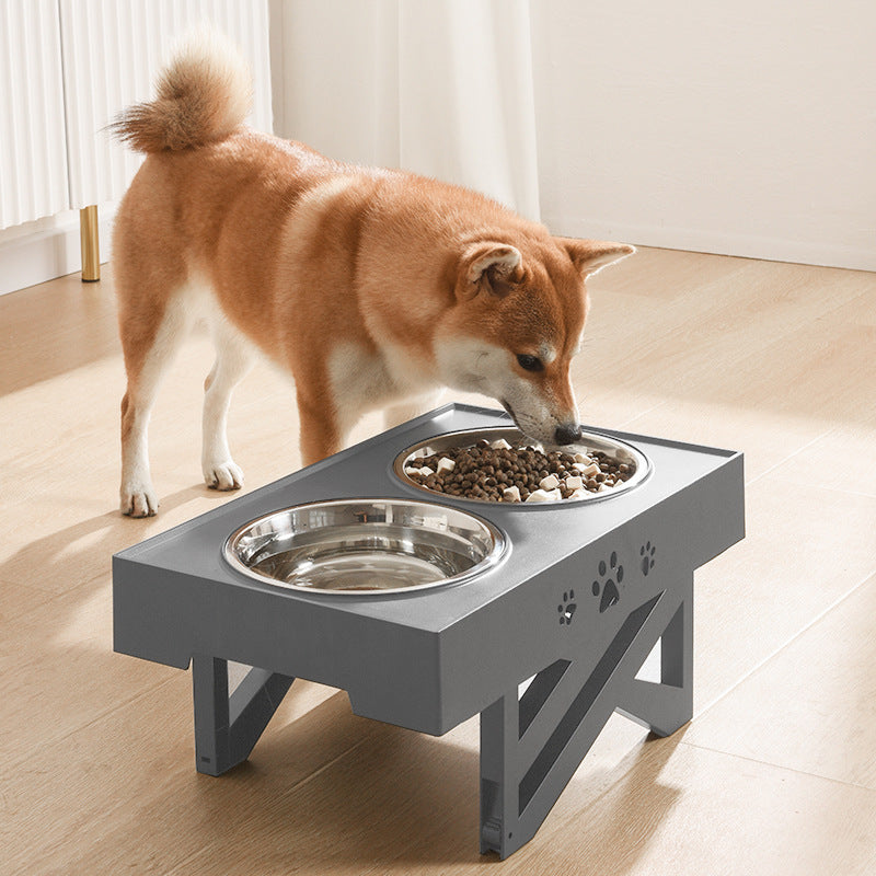 Raised Double Bowl Stand — Adjustable Height side view
