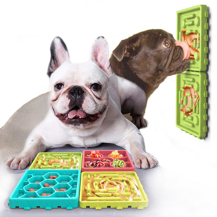 Slow feeder lick mat with suction base for dogs