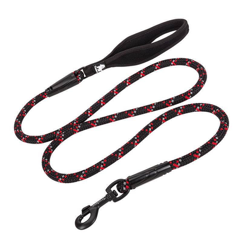 Neoprene padded handle dog walking leash nylon