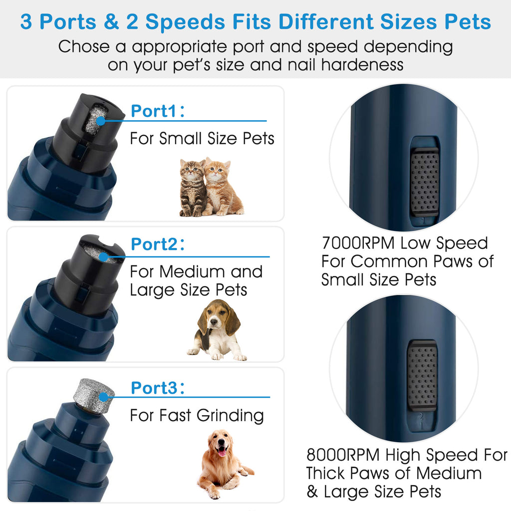 Quiet Dog Nail Grinder — USB Rechargeable