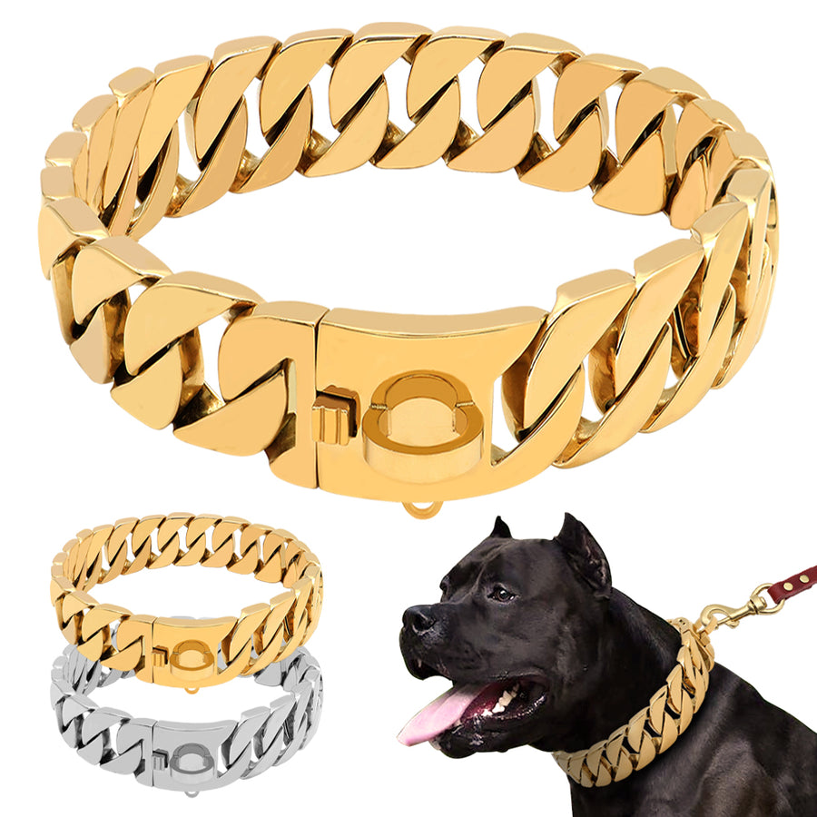 Heavy-Duty Stainless Steel Dog Chain Collar
