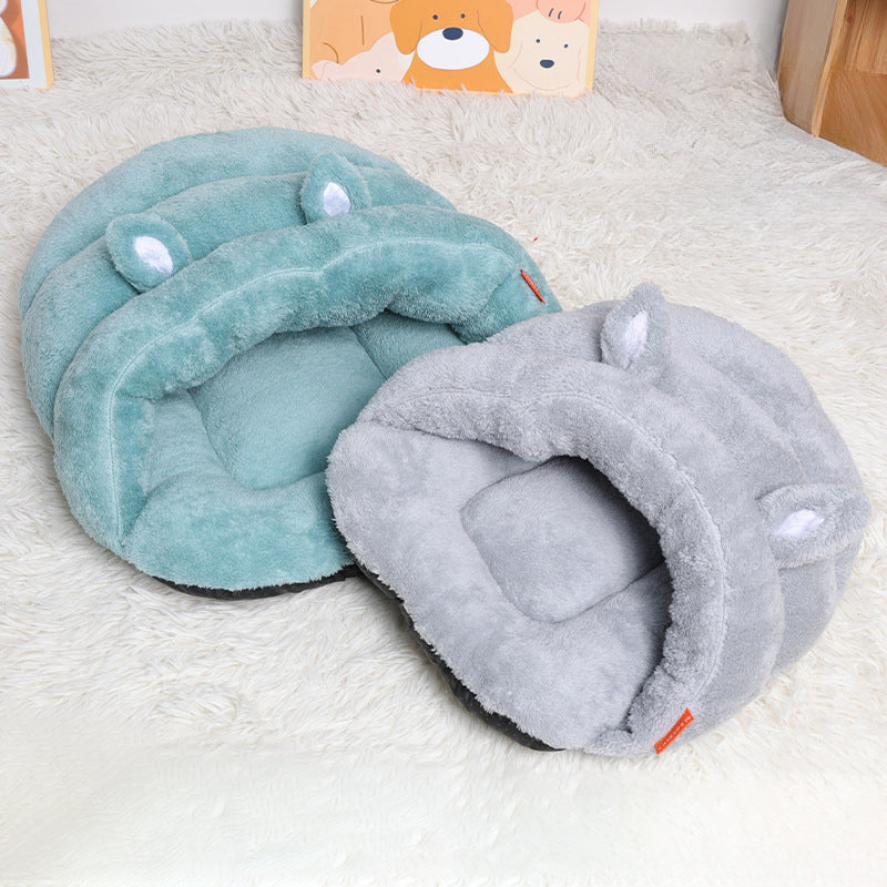 Indoor dog cave house cozy kennel warm nest cushion
