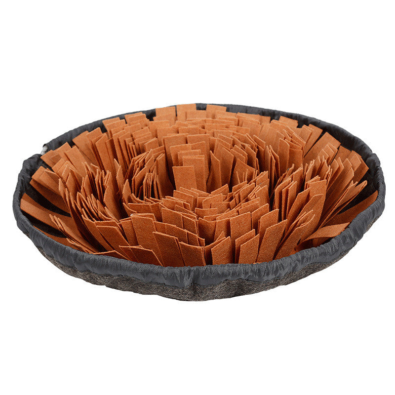 Snuffle Mat Autumn Leaves brown fleece dog feeding mat