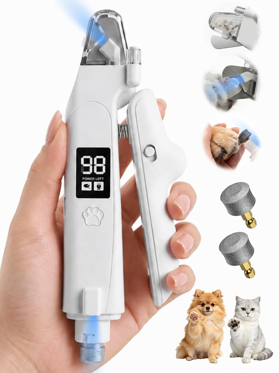 2-in-1 Dog Nail Clipper & USB Grinder with LED Light