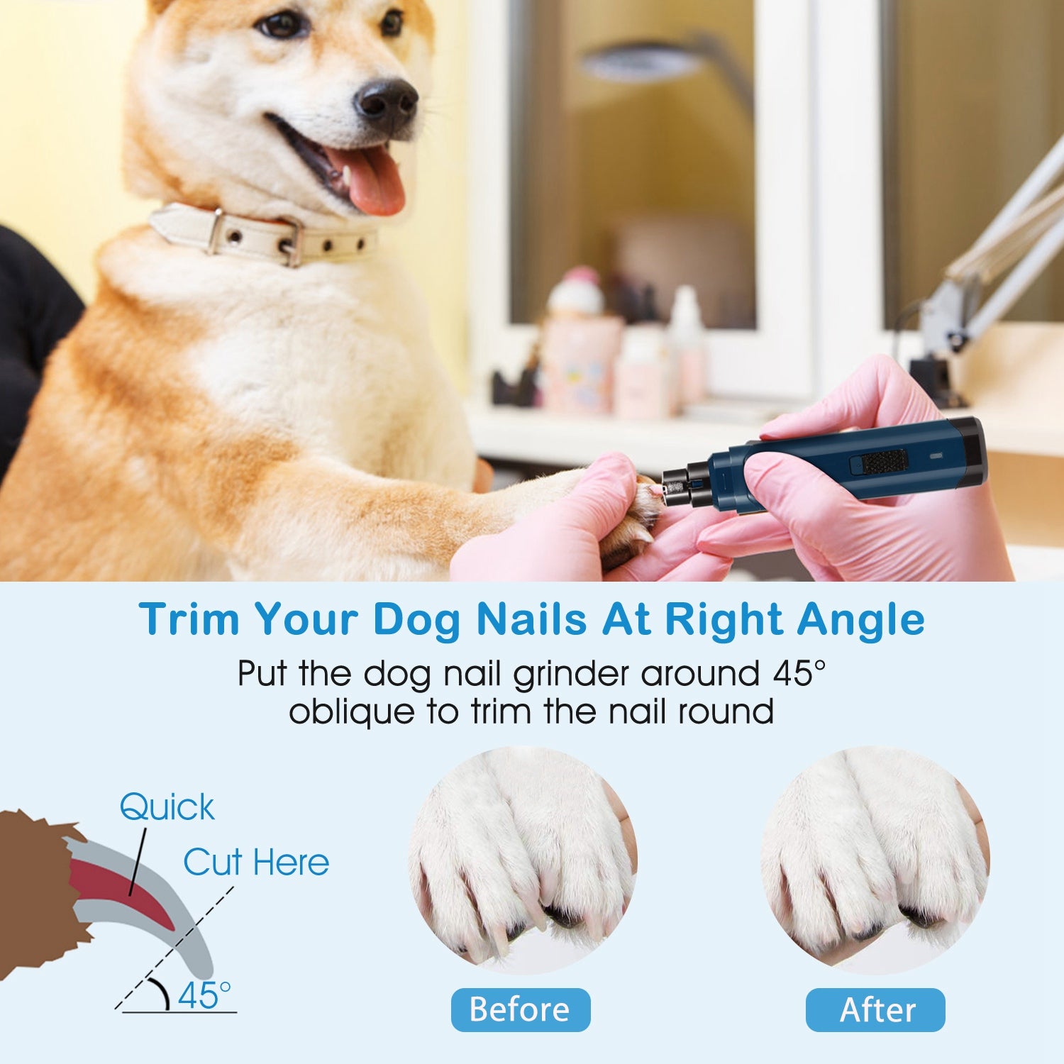 Quiet Dog Nail Grinder — USB Rechargeable