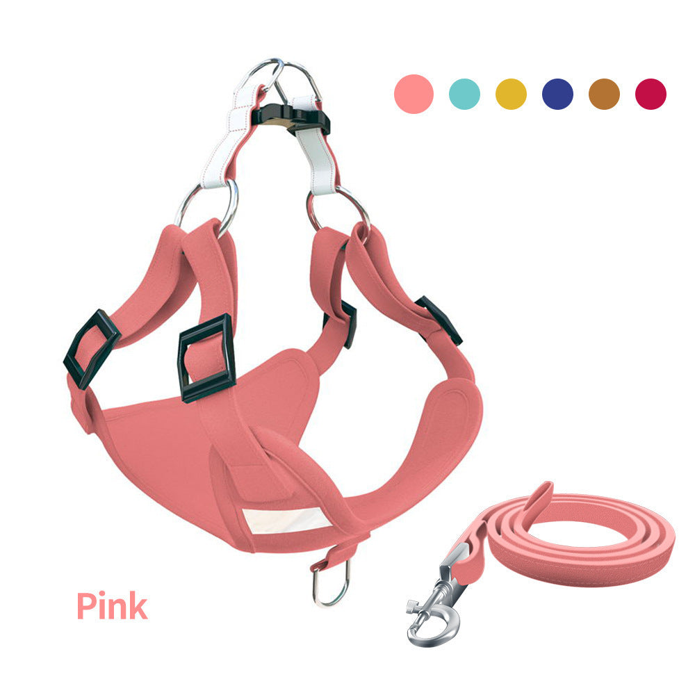 Dog reflective safety vest Pink high-visibility