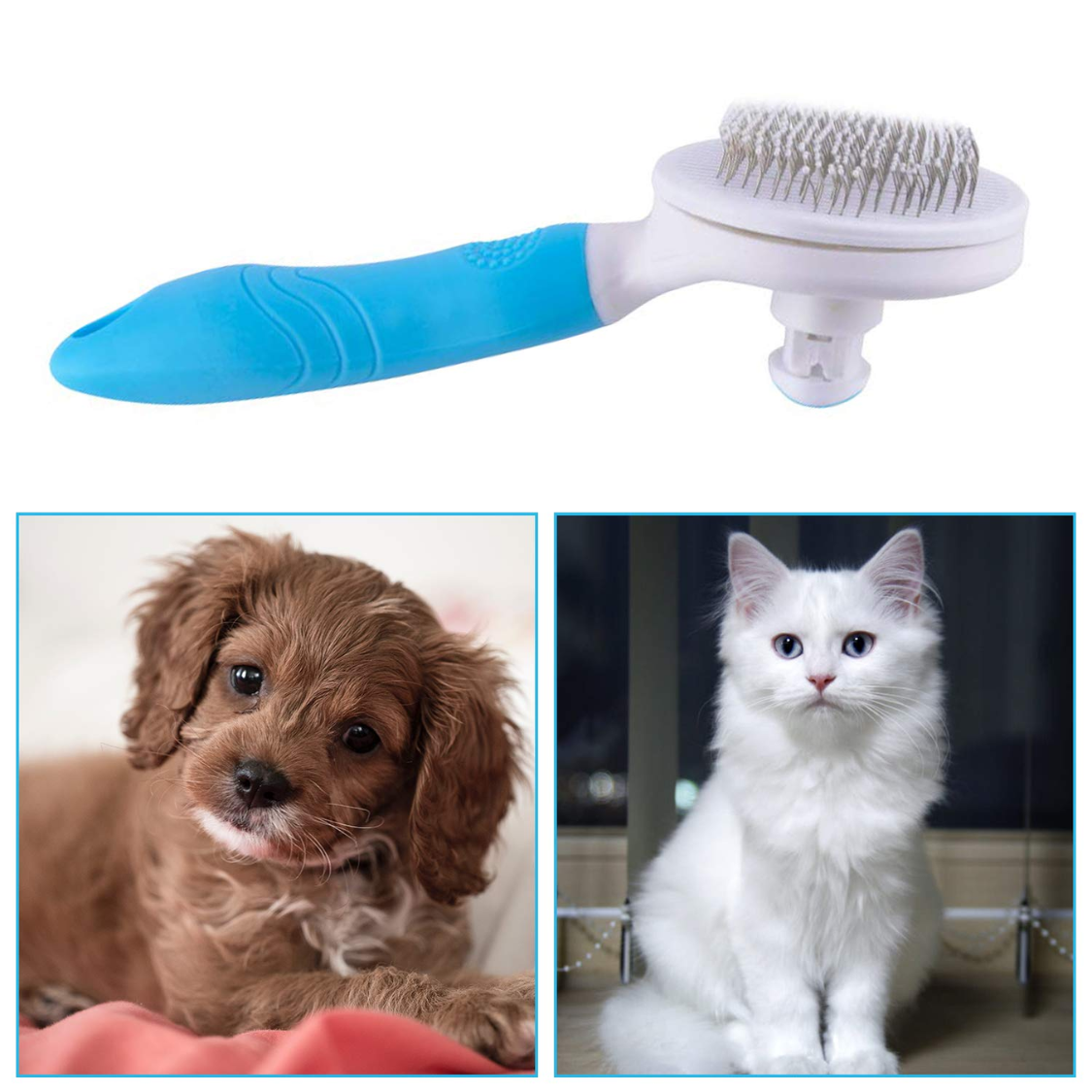 Self-Cleaning Deshedding Slicker Brush — Upgraded