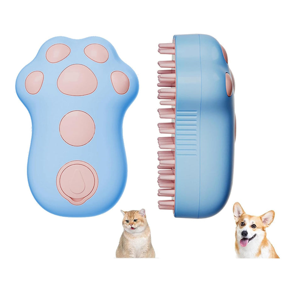 Steam Pet Grooming Brush — Rechargeable Paw Shape