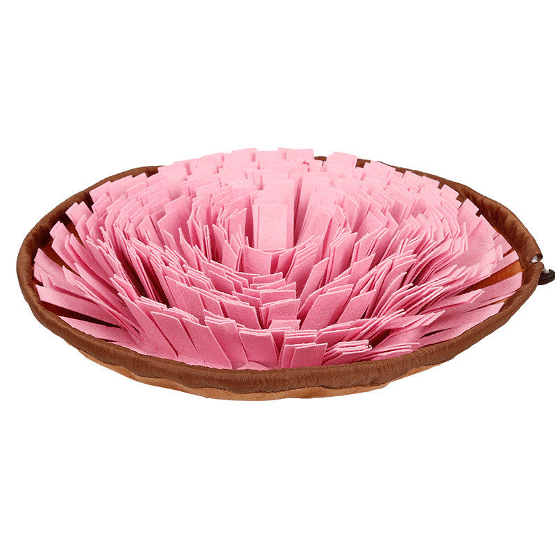 Snuffle Mat Garden Party pink fleece dog enrichment toy