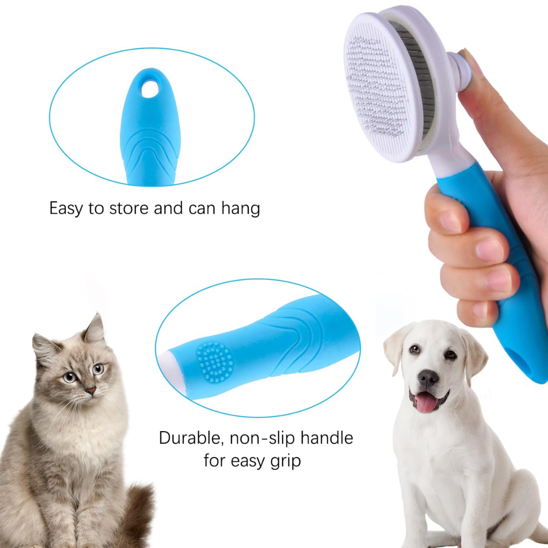Self-Cleaning Deshedding Slicker Brush — Upgraded