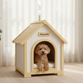Modern indoor wooden dog house cedar solid pet retreat cozy